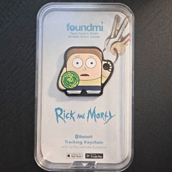 New / Sealed Foundmi Bluetooth Tracking Remote Keychain Rick & Morty - Picture 1 of 3
